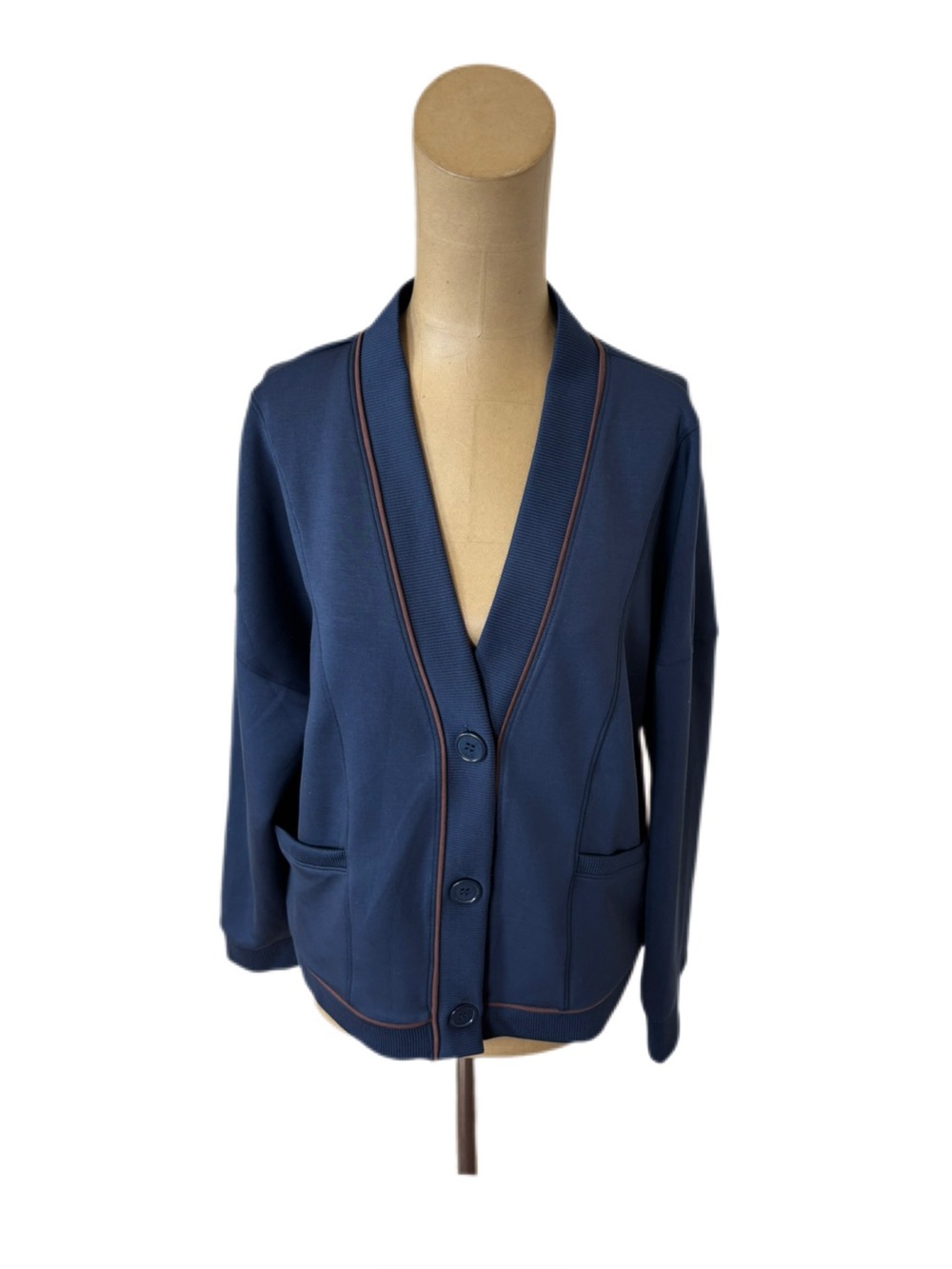NWT! Evereve Corinne Sleek Sweatshirt Cardigan Navy Size Small
